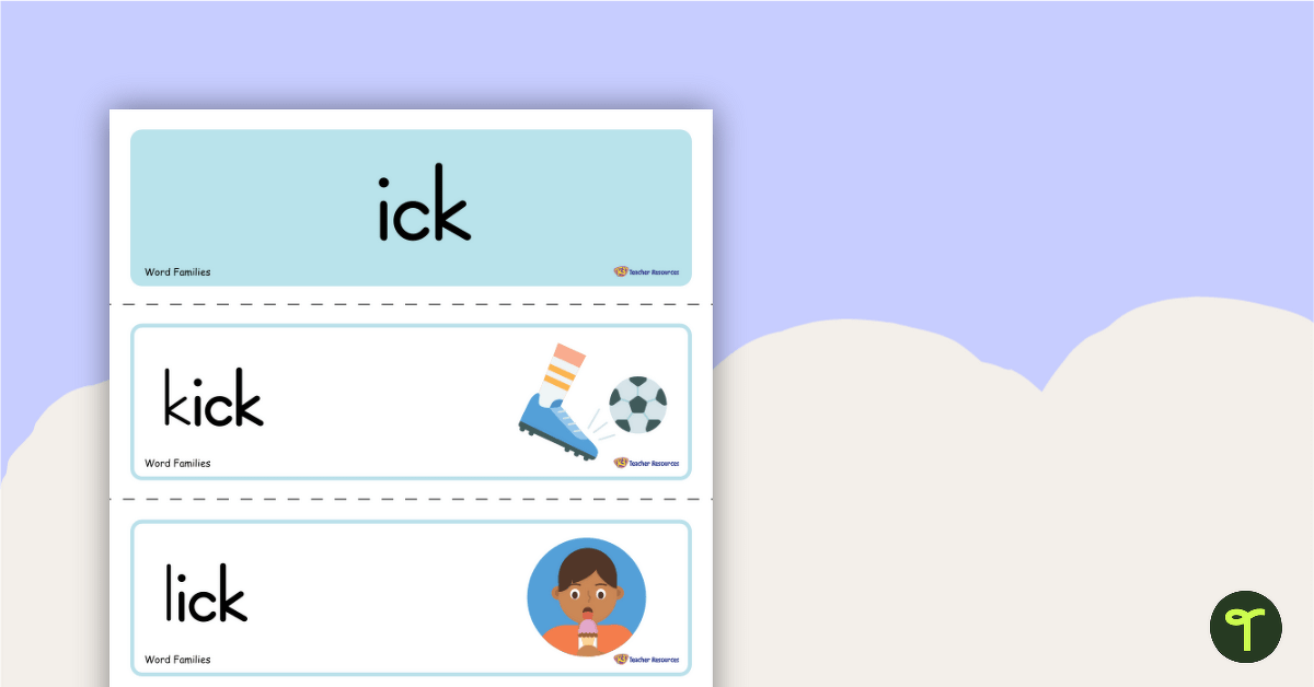 Word Families Cards – Short Vowel I teaching resource