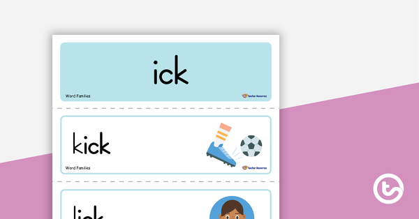 Go to Word Families Cards – Short Vowel I teaching resource
