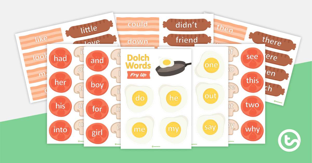 Dolch Sight Words 'Fry Up' Activity teaching resource