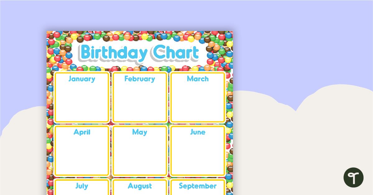 Chocolate Buttons  - Happy Birthday Chart teaching resource