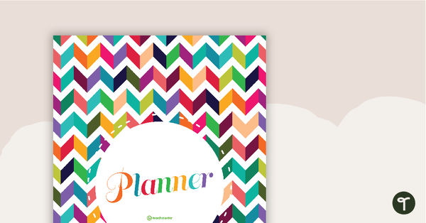 Chevron Printable Teacher Diary - Front and Back Cover teaching resource