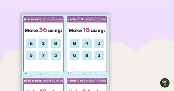 Preview image for Number Talks - Making Numbers Task Cards - teaching resource