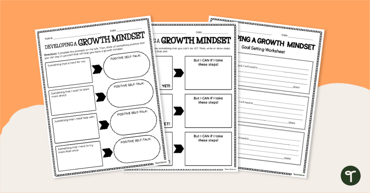 Developing a Growth Mindset Worksheets teaching resource