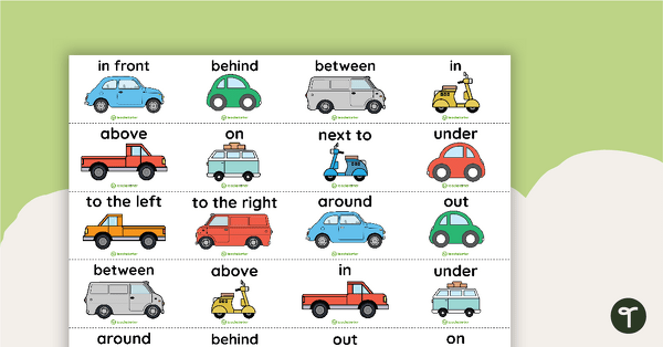 Prepositions Parking Lot Game teaching resource
