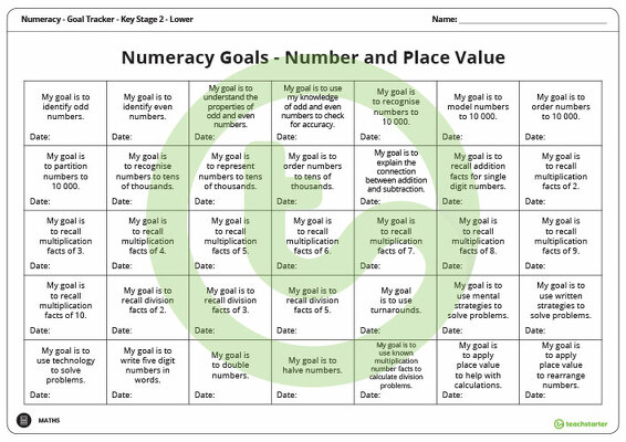 Goal Labels Number And Place Value Key Stage 2 Lower Teach Starter