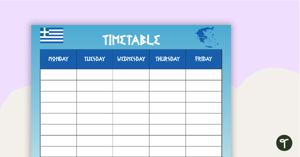 Go to Greece - Weekly Timetable teaching resource