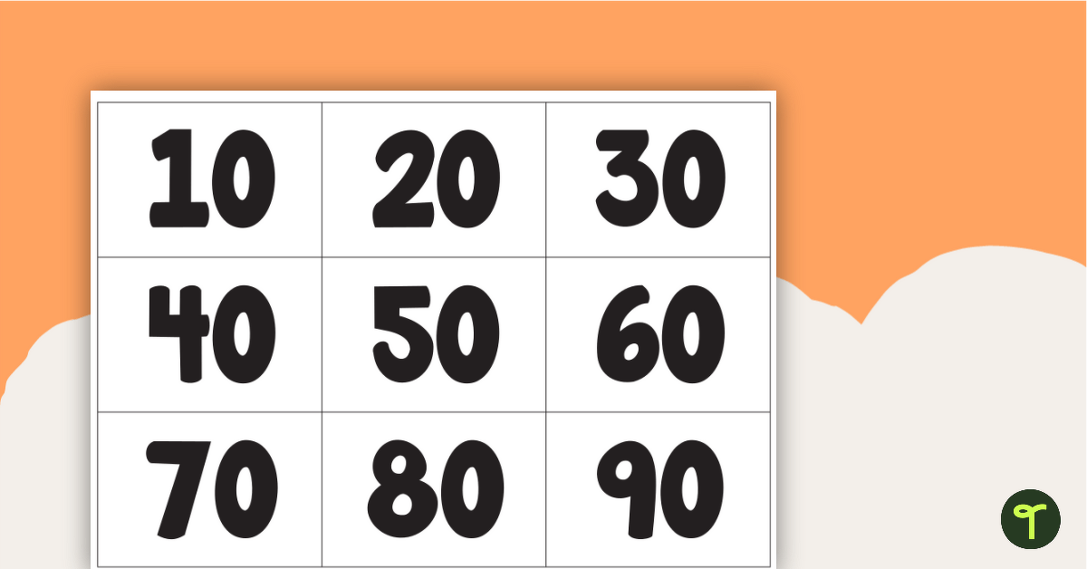 Numbers, Words and Tallies Match-Up Activity - Tens teaching resource