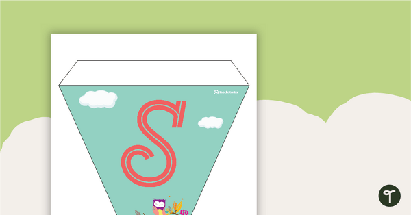 Owls - Letters and Number Pennant Banner teaching resource