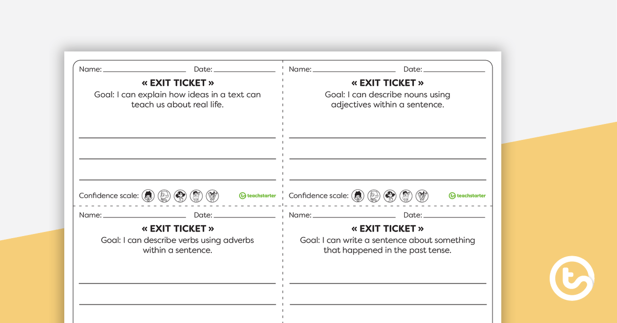 Year 3 Literacy Exit Tickets – Worksheets teaching resource