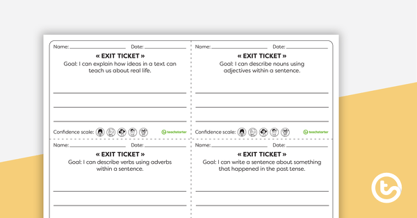 Year 3 Literacy Exit Tickets – Worksheets teaching resource