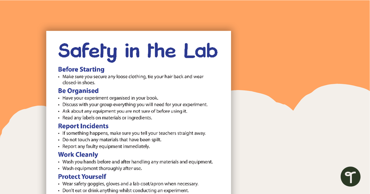 Safety in the Lab - Science Poster teaching resource