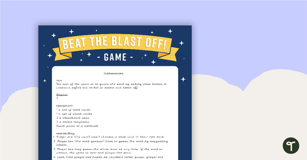 Go to Beat the Blast Off Game - Reading and Spelling CVC, CVCC and CCVC Words teaching resource