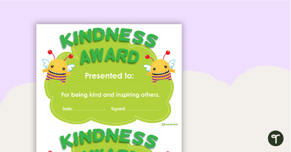 Image of Kindness Award Certificate