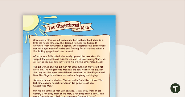 The Gingerbread Man Comprehension Text and Worksheet teaching resource