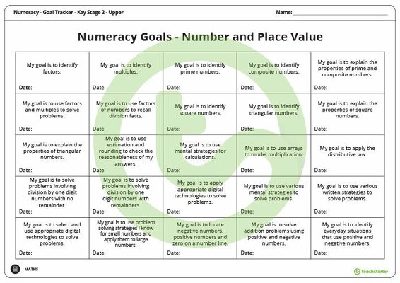 Goals - Numeracy (Key Stage 2 - Upper) teaching resource