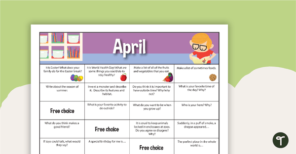 Preview image for April Writing Prompts - Lower Grades - teaching resource
