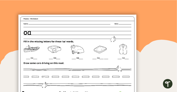 Digraph Worksheet - oa teaching resource