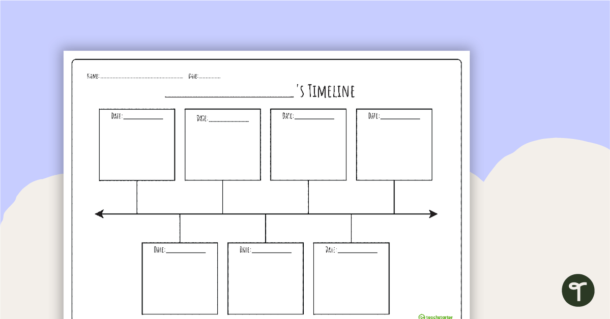 Biography Timeline Template teaching resource