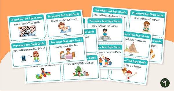 Preview image for Procedure Text Topic Cards - teaching resource