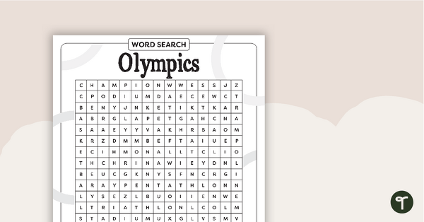 Olympics Word Search – Upper Grades teaching resource