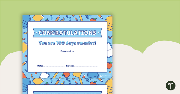 You Are 100 Days Smarter Certificate undefined
