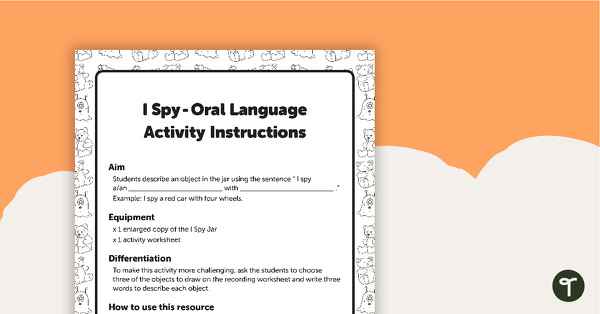 Go to I Spy - Oral Language Activity teaching resource