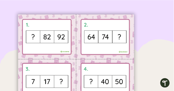 Preview image for What's Missing? - Ten More, Ten Less Task Cards - teaching resource
