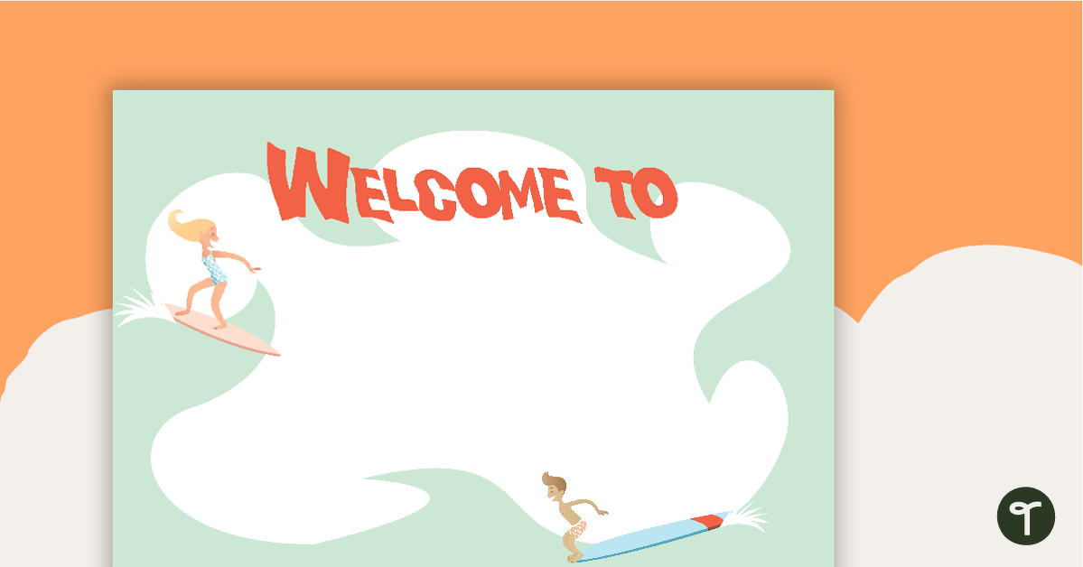 Preview image for Surf's Up - Welcome Sign and Name Tags - teaching resource