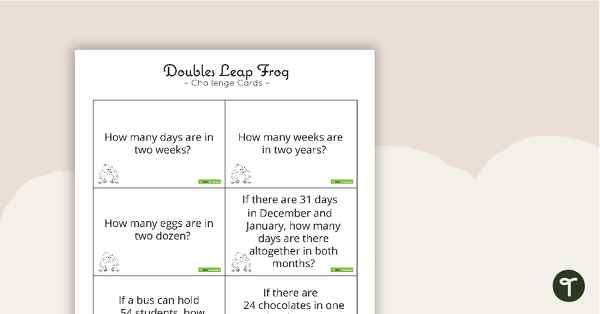 Doubles Leap Frog - Doubling Numbers Game teaching resource