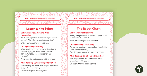 Grade 1 Magazine - "What's Buzzing?" (Issue 1) Task Cards teaching resource
