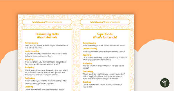 Grade 1 Magazine - "What's Buzzing?" (Issue 1) Task Cards teaching resource