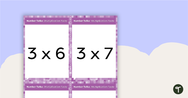Preview image for Number Talks - Multiplication Facts Task Cards - teaching resource