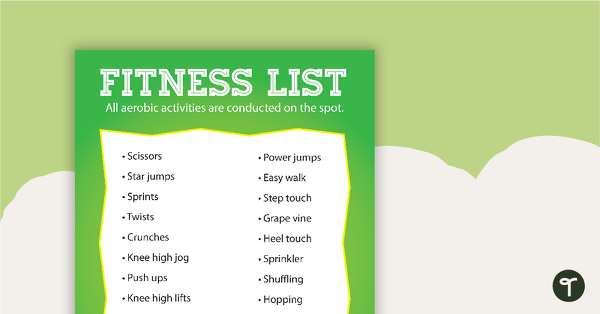 Fitness Exercises Poster teaching resource