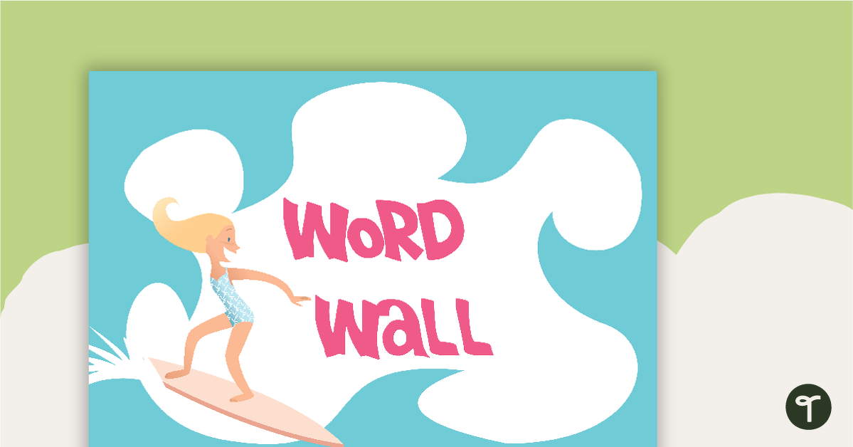 Surf's Up - Word Wall Template teaching resource
