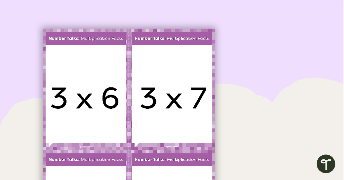 Number Talks - Multiplication Facts Task Cards teaching resource