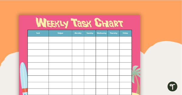 Go to Surf's Up - Weekly Task Chart teaching resource