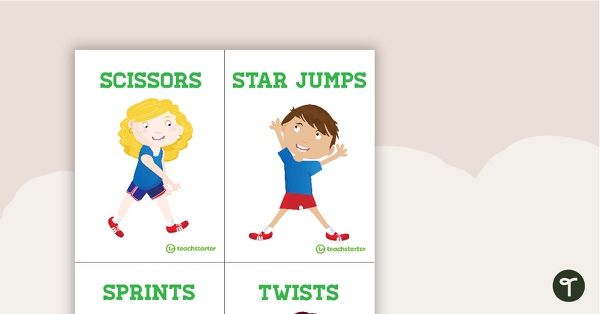 24 Fitness Exercise Cards teaching resource