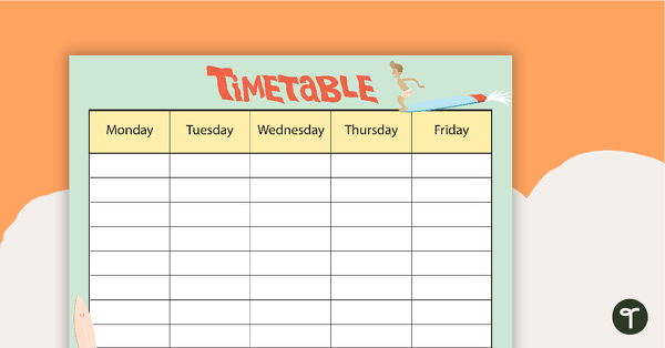 Surf's Up - Weekly Timetable teaching resource