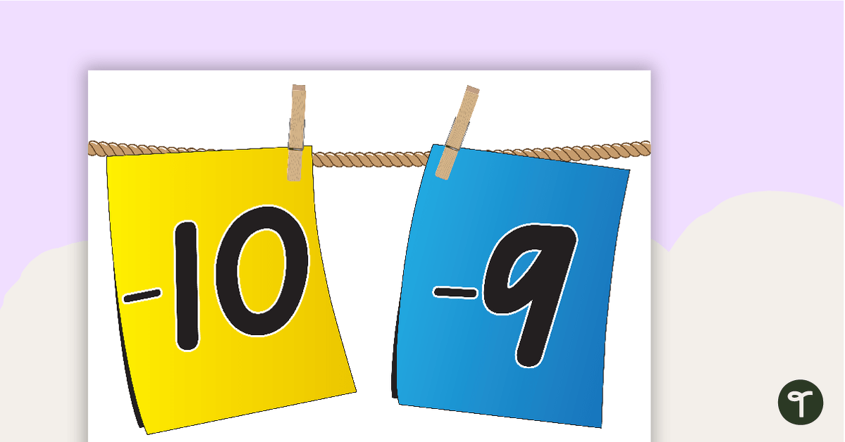 Positive and Negative Pegged Number Line teaching resource