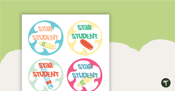 Go to Surf's Up - Star Student Badges teaching resource