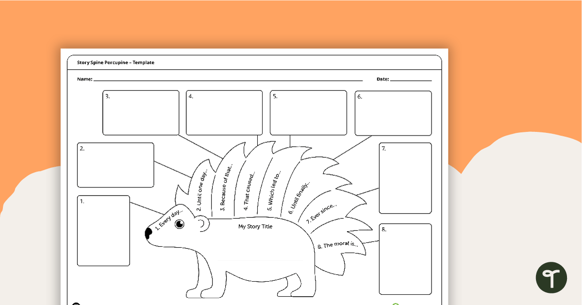 Story Spine Porcupine – Narrative Writing Template teaching resource