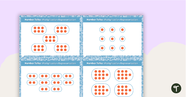 Number Talks - Multiplication Representation Task Cards teaching resource