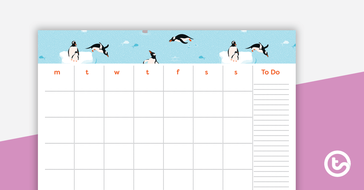 Penguins – Monthly Overview teaching resource