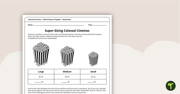 Colossal Cinemas: Which Popcorn Popper? – Project teaching resource