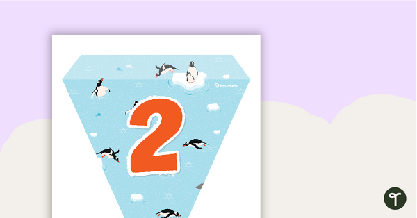 Penguins – Letter and Number Pennant Banners teaching resource