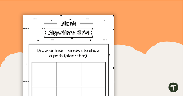 Blank Algorithm Grid - Black and White teaching resource