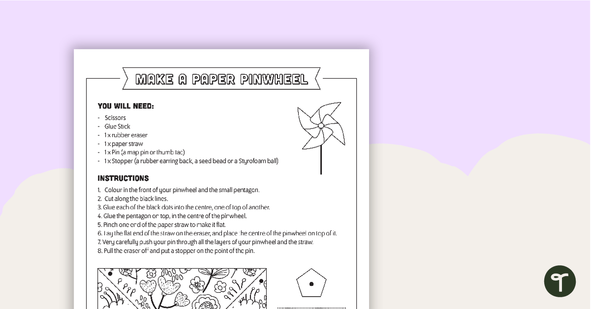 Mindfulness Colouring in Pinwheel Activity teaching resource