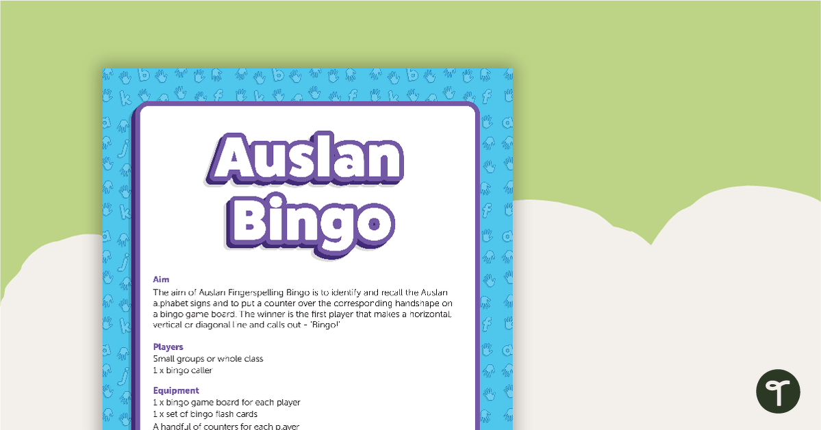 Auslan Alphabet Bingo teaching resource