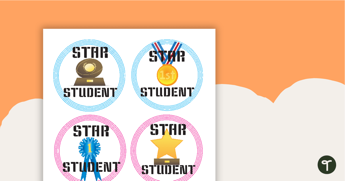 Rugby Theme - Star Student Badges teaching resource