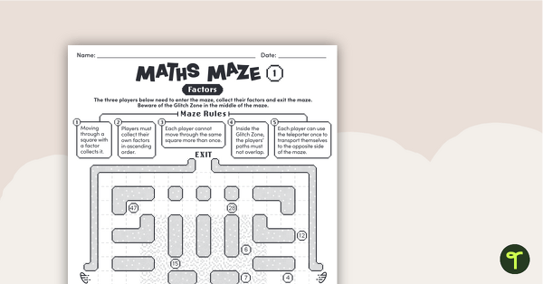 Maths Mazes (Factors) teaching resource